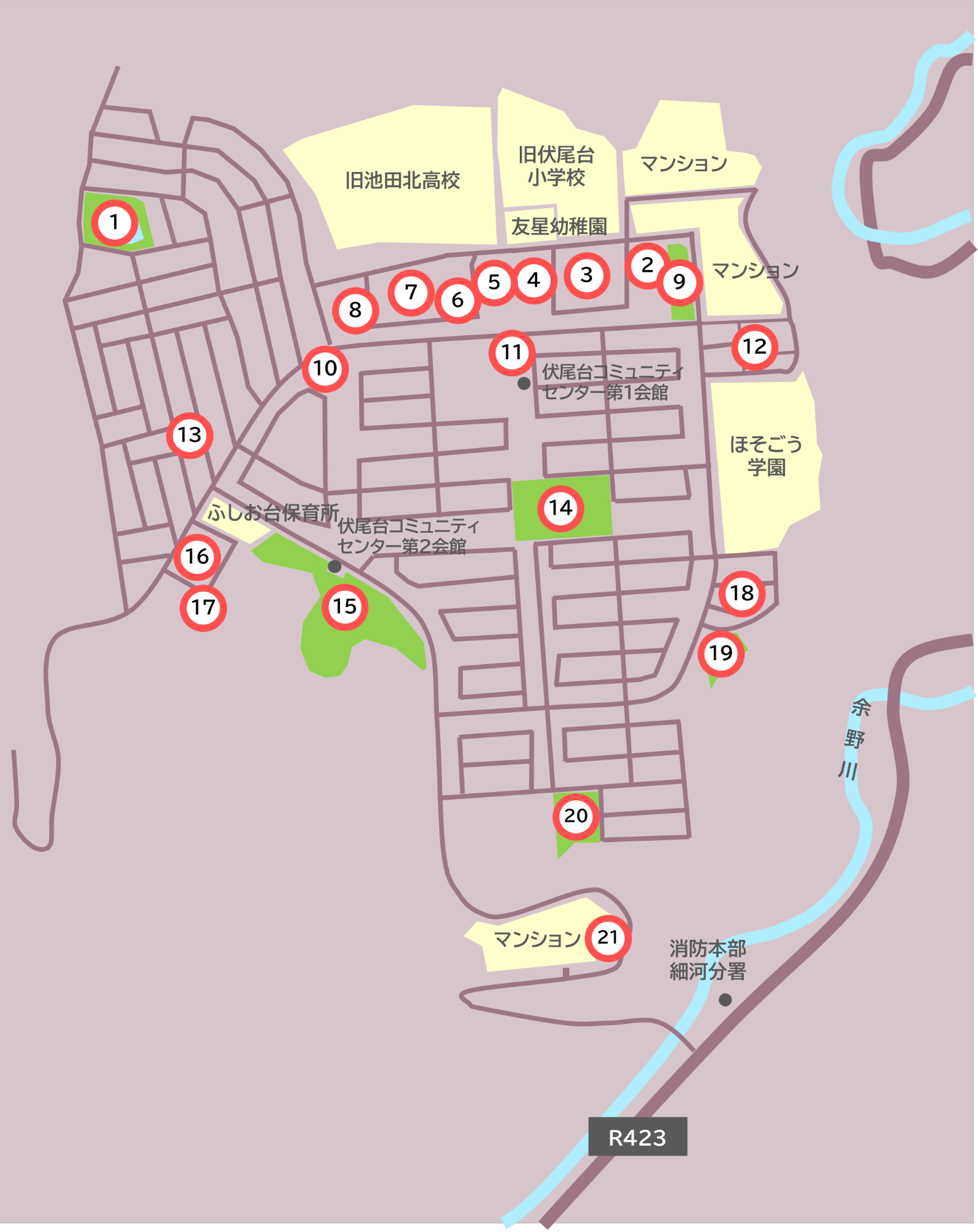 公園マップ(伏尾台)