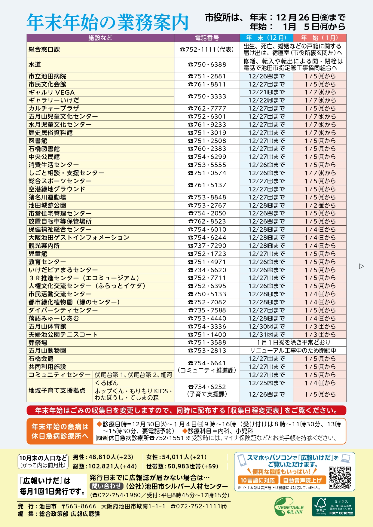 年末年始の業務案内2025