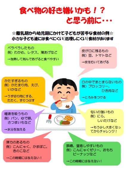 幼児の食べにくい