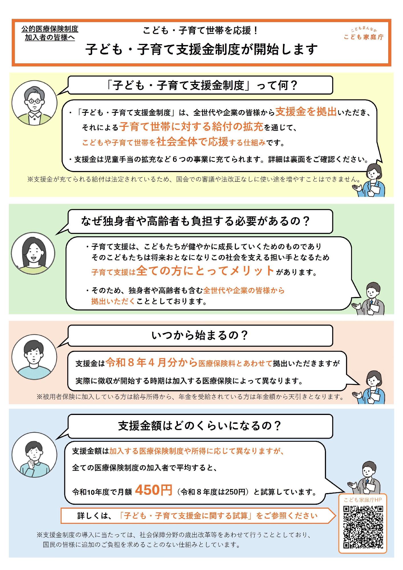 子ども・子育て支援金制度が開始します（こども家庭庁リーフレット）